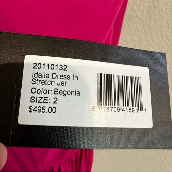 HALSTON | NWT size 2 Idalia Dress In Stretch Jersey Begonia fuchsia pink - Picture 11 of 11